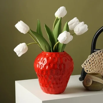 Креативна гидропонная керамична ваза с ягоди, украса за дома, хол, Имитация плодов състав, контейнер за подарък
