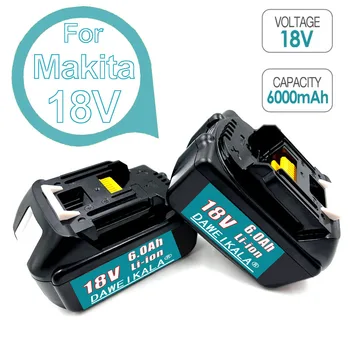 Най-новата обновена Акумулаторна батерия BL1860 18 V 6000 mAh литиево-йонна за (Makita) 18v Батерия BL1840 BL1850 BL1830 BL1860B LXT 4