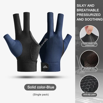 Ръкавици за билярд с отворени пръсти, Регулируеми етикети, Полиэстеровые ръкавици за снукър, Леки аксесоари за тренировки, за Еднократна употреба