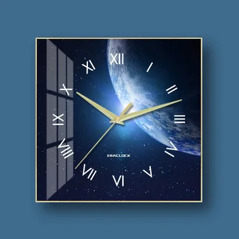 Стенен часовник Space Space Модерните стенни часовници от кристал, порцелан, модерни, тихи сканирующие часовници, декоративни геометрични часовници