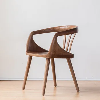 Дизайнерски столове за дневна от масивно дърво, ресторант, скандинавски минимализъм, столове за дневна, модерно обзавеждане Meuble Maison