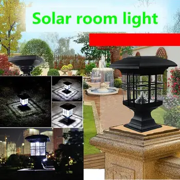 Водоустойчива лампа на слънчевата колона под формата на дом за външно осветление на Градината, Ландшафта, двор, Украса за улични лампи в задния двор