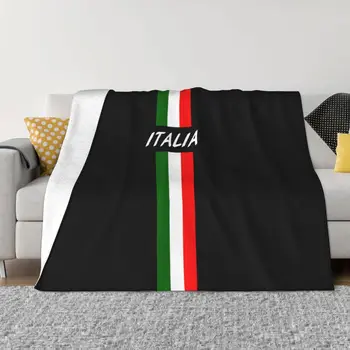 Завивки с флага на Италия, мек вълнен плат Текстилен интериор, Богат на функции топли одеяла за дивани, Покривки за легла