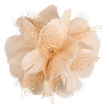 1бр Красива Благородна Дантела от гъши пух, главоболие цвете, истинско перо, произведено за партита, Празнични шапки, декоративни аксесоари за шапки със собствените си ръце