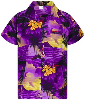 Качествена мъжка риза с флорална 3D принтом, Модерен Ризи с къс ръкав, Лятна Ежедневни тениска с ревера на мъжко облекло