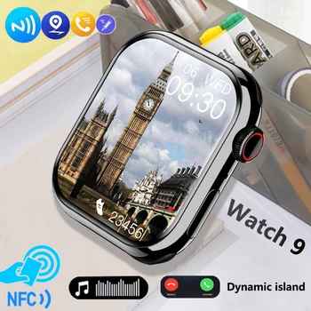 Новите Смарт часовници 9 За Мъже Жени Температурата на тялото, Bluetooth Предизвикателство Водоустойчив Кислород в Кръвта Безжична Зареждане Дамски часовници NFC За Apple