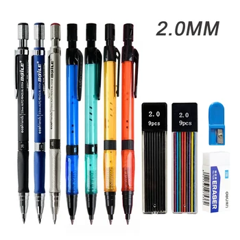 Набор от механични Моливи 2,0 мм с 2B Черни/Цветни Грифелями за Писане, Рисуване на Скици, Удостоверения Автоматични Моливи за рисуване