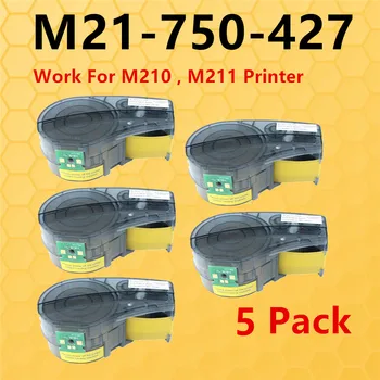 1 ~ 5PK С ЧИП Самостоятелно Мдл Винил Касета за етикети M21-750-427, Съвместими С вашия принтер, Брейди M210 M211 Labeller