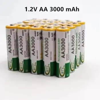 Батерия AA 3000mAh 1.2 V Акумулаторна Батерия AA 3000mAh NI-MH 1.2 V Акумулаторна батерия 2A Baterias 3000 + Безплатна доставка