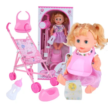 Кукла-бебе, Спящата в играчка на колела, Имитирующая електронна кукла със звука и ефекта на мигане, играчка за ранно развитие