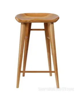 Бар стол от масивно дърво бар стол ретро бар стол от масивно дърво домашен бар стол стол за мляко, чай, кафе стол