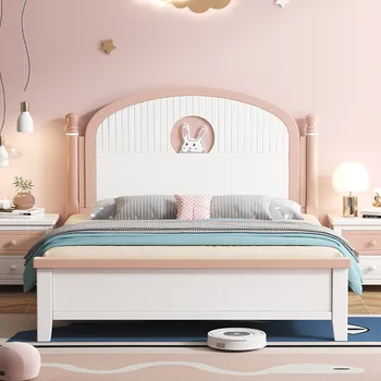 Розови бебешки легла принцеса Дървени пълен размер многофункционални легла За момичета Луксозен детски мебели Cama Juvenil MQ50CB