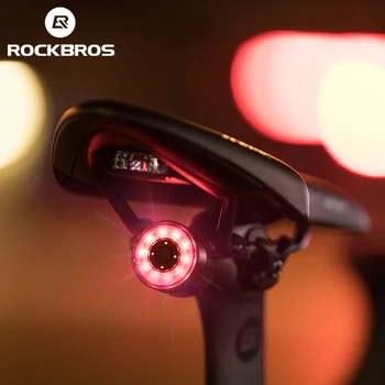 Задна светлина за велосипед Rockbros Type-c, Заряжающийся, водоустойчив, Задна светлина, Двойна скоба, 7 цвята, Лампа, Аксесоари за велосипед Q1