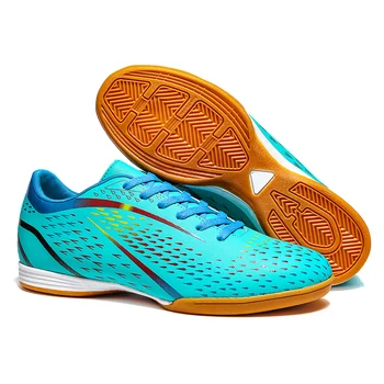 Модерни сини мъжки футболни обувки за тренировки, нескользящая гумени обувки за мини футбол, мъжки ниски футболни маратонки chuteira society