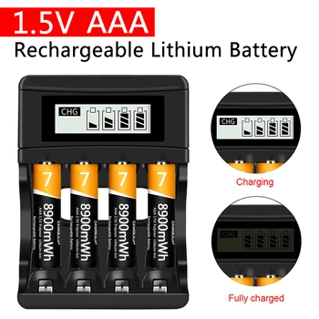 Батерия AAA от 1,5 Акумулаторна Батерия Литиево-йонна Батерия 8900 МВтч Батерия AAA за мишка с дистанционно управление на малък вентилатор Електрическа играчка