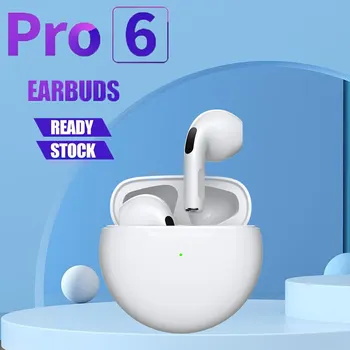 Air Pro 6 TWS Безжични Слушалки с Микрофон Fone Bluetooth Слушалки Спортни Слушалки Pro6 J6 Слушалки за Apple iPhone Huawei, Xiaomi