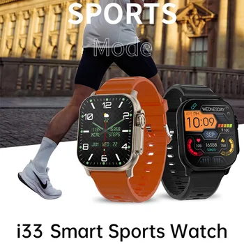 2023 Смарт часовник с пълен изглед екран Разговори по Bluetooth, Монитор на сърдечния ритъм, сън, Спортни режими I33, Женски Мъжки Умни часовници за Iphone и Android