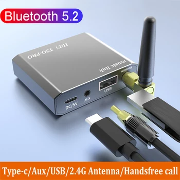 Приемник Bluetooth 5.2, Аудиоадаптер, аудиоконвертер на U-диск, 3.5 мм Жак, AUX, Стереомузыкальный безжичен адаптер високоговорител за кола