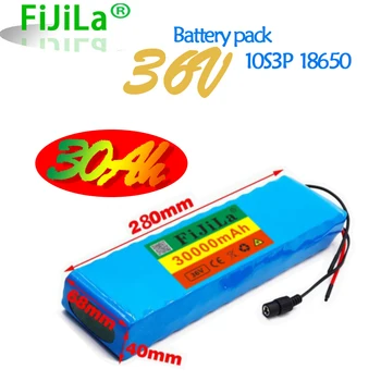 Batterie 10S3P 36V 30ah, 18650 Li-Ion, pour vélo, Скутери, мото, avec chargeur, capacité 42V, 500W