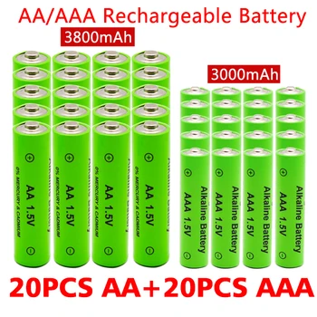 AA + ААА акумулаторна батерия AA 1,5 V 3800mAh/1,5 V AAA 3000mAh Алкална батерия фенерче детски играчки, часовници MP3-плейър подмяна на Ni-Mh батерия