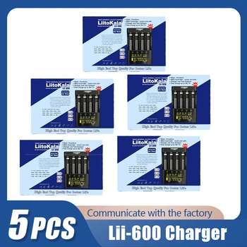 5ШТ LiitoKala Lii-600 LCD дисплей Зарядно устройство за 3,7 1,2 В 18650 26650 21700 26700 AA AAA Тест на капацитета на батерията