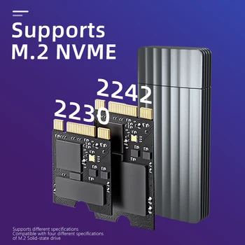 За M2 M Key 2230 2242 NVMe SSD Корпус PCIe USB3.2 Type A-A 10 Gbit/сек Алуминиев Корпус M. 2 Портативен Външен твърд диск Box