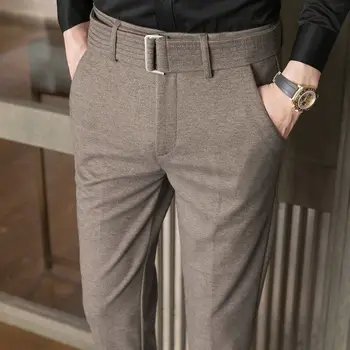 Пролетно-Есенен Костюм Мъжки Панталони в Класически Стил Мода Бизнес Slim Fit Участък Директни Памучни обикновена Маркови панталони D160