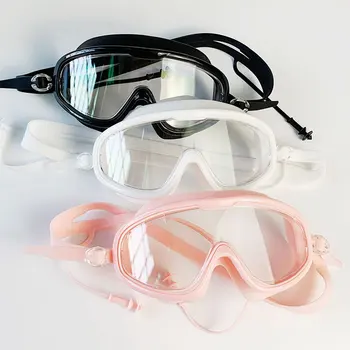 Очила за плуване с висока резолюция, водоустойчиви и фарове за Очила за плуване, мъжки и дамски очила с големи рамки с вградени лещи