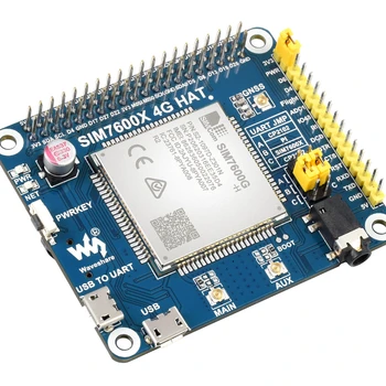 Waveshare SIM7600G-H 4G ШАПКА за Raspberry Pi, поддръжка на 4G / 3G / 2G LTE Cat-4, позициониране на ГНСС, Глобален обхват