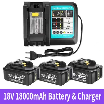 За Makita 18 18 000 mah Акумулаторна Батерия Електроинструменти с led литиево-йонна батерия Заместител на LXT BL1860B BL1860 BL1850 + 3A Зарядно устройство