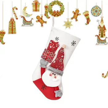 Коледни Чорапи за Камината, Мантел Чорапи, украсени Санта Снеговиком, Елени, 19 инча, Сладки Чорапи, семейни бижута
