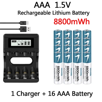 Батерия тип AAA от 1,5, акумулаторна полимерна литиево-йонна батерия тип ААА за мишка с дистанционно управление, Електрическа играчка с USB-зарядно устройство