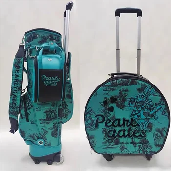 PearlyGates синьо-Зелено Голяма Чанта За голф и Комплект За Мъже, Дама, Caddy, Количка, Куфар, чанта за количка