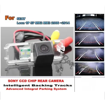 HD CCD Бек-Песни С Чиповой Камера За SEAT Leon 1P 5F MK2 MK3 2006 ~ 2014 Паркинг за обратно виждане Smart Tracks Динамична Трагикомедия