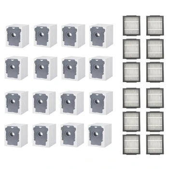 16 Опаковки вакуумни торби и 12 опаковки резервни части HEPA-филтър За Irobot Roomba I7 I7 + I1 I3, I3 + I4 I4 + E5 E6 Вакуум