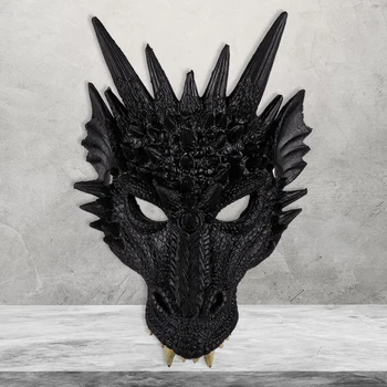 Прическа динозавър на ужасите за Хелоуин, изкуствена маскарадная маска на Дракон, подпори за Cosplay, фестивал парти, маскарадное рокля