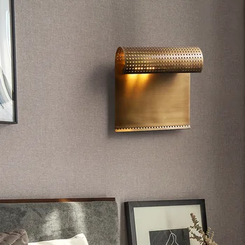 Led модерен минималистичен Промишлен Ретро Месинг, с монтиран на стената лампа 2023 г., Начало декор, Нощни светлина за фона на всекидневна