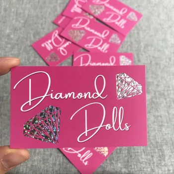 визитки, лого дизайн блестящи диаманти с логото на лазерно фолио, изработени по поръчка цветни печатни карти