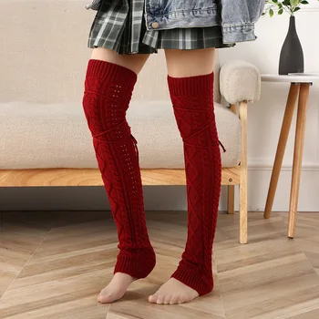 Дамски възли чорапи, обикновена Меки топли Ластични гети на експозиции, възли Топли вълнени чорапи, зимни чорапи