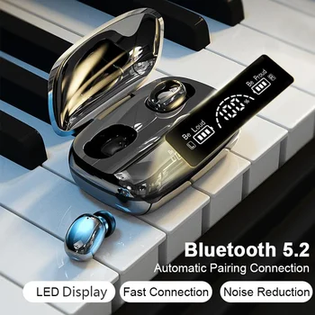 Безжични Слушалки Bluetooth 5.2 Hi-Fi Стерео Smart Touch Control ушите С Шумопотискане и Цифров Дисплей ушите