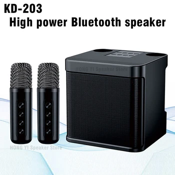 Преносим Караоке-слушалка Bluetooth мощност 100 W, Безжичен микрофон, Костюм за интелигентно външно певческого оборудване KD-203