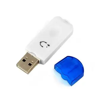 Мини USB Bluetooth-съвместими стереомузыкальный приемник, Безжична аудиоадаптер, комплект ключове с микрофон за слушалки за телефон