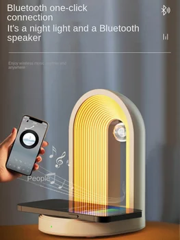 Нов говорител Bluetooth настолна лампа безжична зареждане на мобилен телефон умен лека нощ аудио нощно шкафче за спалня подарък за рожден ден на жена